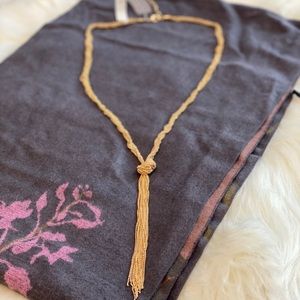 *NWT* Canvas Braided Ball Chain Y Necklace